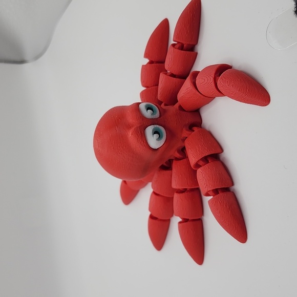 3d Printed Red Clingy Octopus - Picture 2 of 5